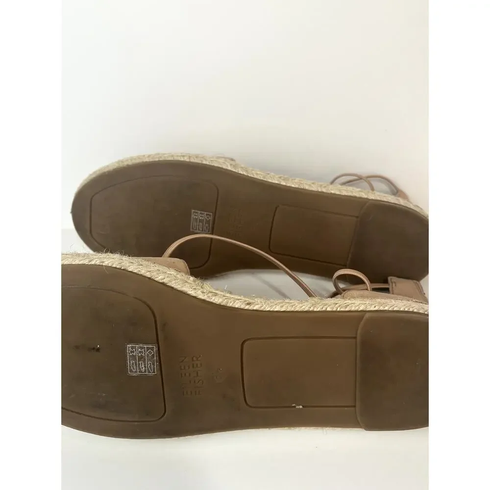 Eileen Fisher women's Lee D'Orsay flat espadrilles in tan, size 8-1/2 - Picture 6 of 9